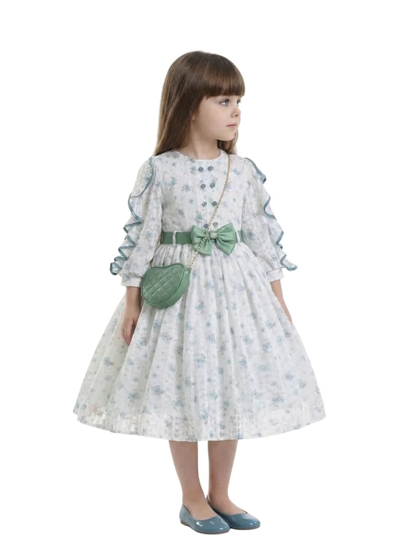 Bidani  Lujain Blossom Dress Green with Bag for Women | Best Price UAE